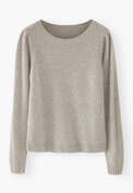 Puff-sleeve sweater, Pebble, webstill