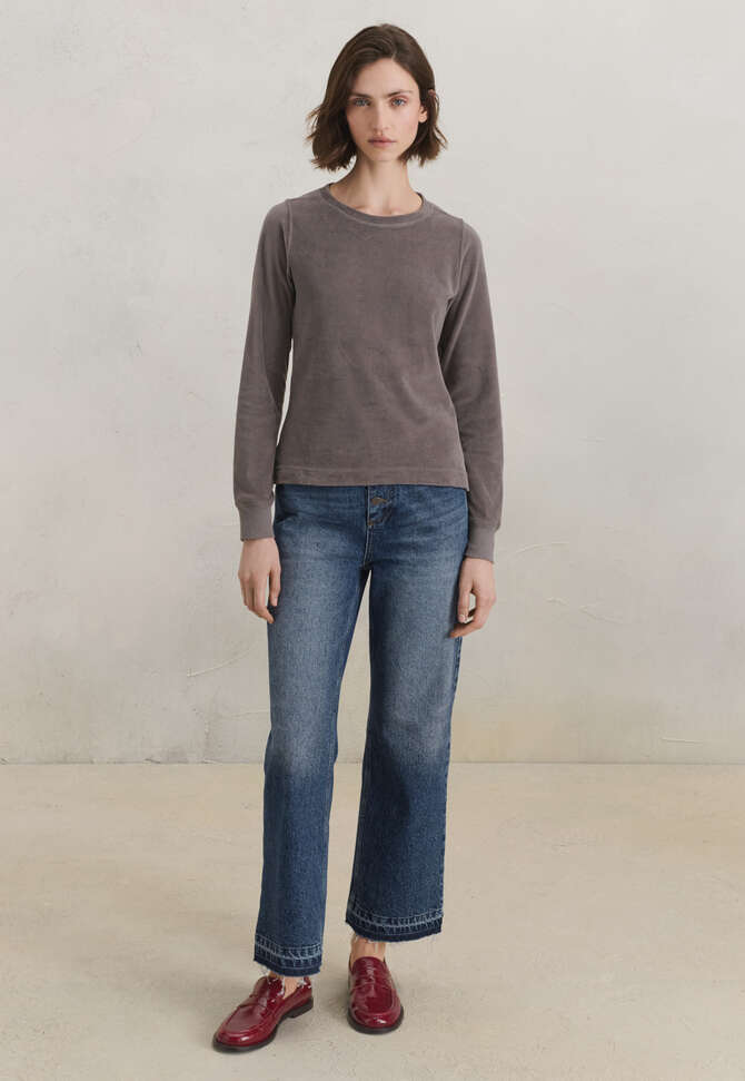 Velour top, Smoke grey, completeTheLook