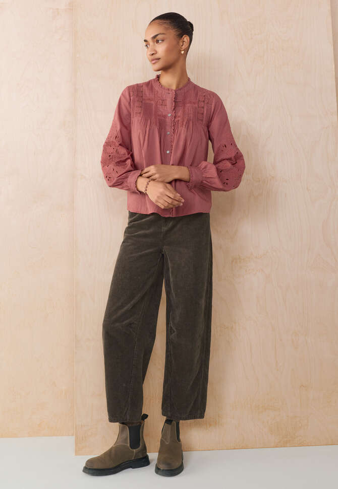 Lace pintuck blouse, Pink raspberry, completeTheLook