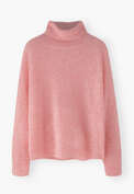 Roll-neck sweater, Rose pink, webstill