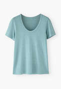 Scoop-neck T-shirt, Powder blue, webstill