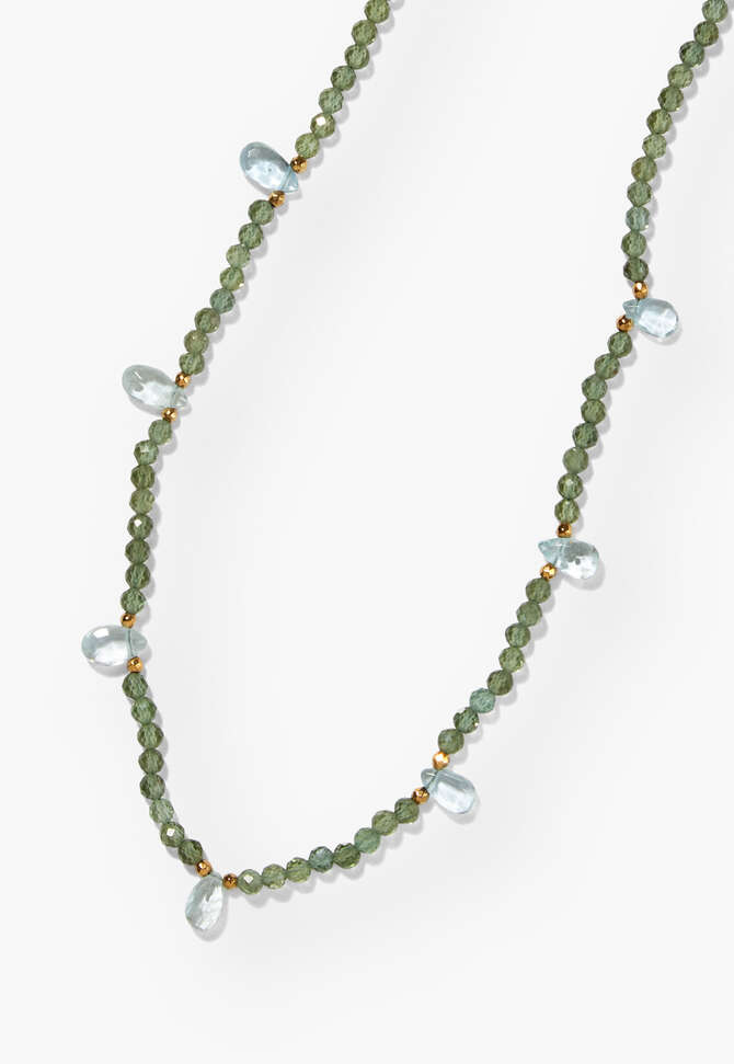 Beaded necklace, Blue jade, completeTheLook