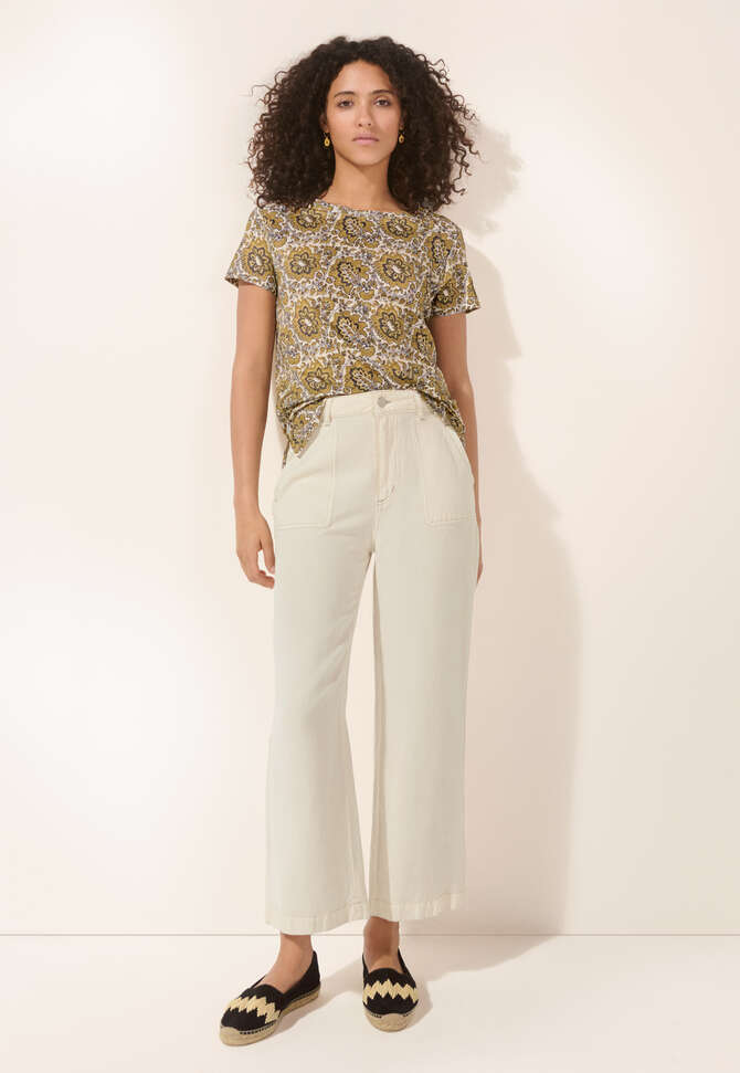 Printed T-shirt, Ecru gold, completeTheLook