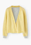 V-neck cardigan, Lemon grey, webstill