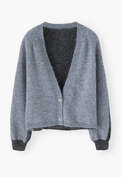V-neck cardigan, Blue slate, webstill