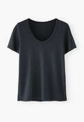 Scoop-neck T-shirt, Dark ink, webstill