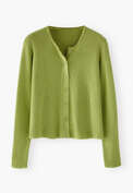 Waffle-stitch cardigan, Apple, webstill