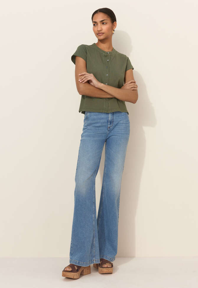 Button-through top, Moss green, completeTheLook
