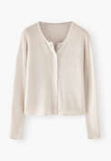 Waffle-stitch cardigan, Ecru, webstill