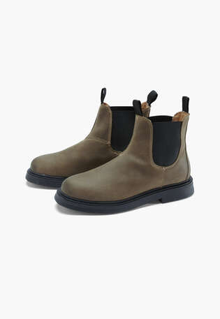 Chunky Chelsea boots, Olive, webstill