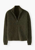 Zip-up sweater, Dark olive, webstill