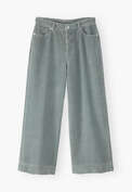 Wide-leg cord trousers, Washed teal, webstill