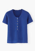Stitch-detail T-shirt, Deep cobalt, webstill