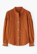Embroidered broderie blouse, Terracotta, webstill