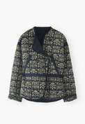 Quilted printed jacket, Denim blue, webstill