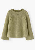Hand-knit sweater, Soft olive, webstill