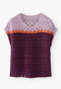 Crochet-stitch sweater, Aubergine orange, webstill