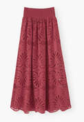 Broderie anglaise skirt, Deep raspberry, webstill