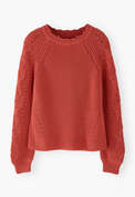 Cable-sleeve sweater, Strawberry, webstill
