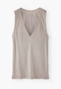 V-neck jersey vest, Stone, webstill
