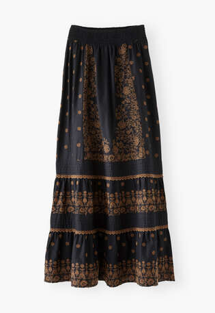 Embroidered skirt, Midnight, webstill