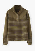 Striped sweatshirt, Dark olive, webstill