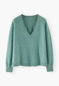 V-neck sweater, Seafoam teal, webstill