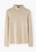 Striped roll neck, Ivory sage, webstill