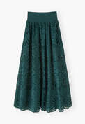 Broderie anglaise skirt, Deep bottle green, webstill