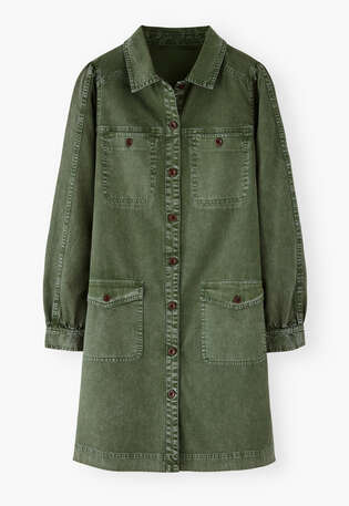 Garment-dyed dress, Grey moss, webstill