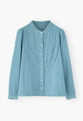 Lace cord blouse, Sky blue, webstill
