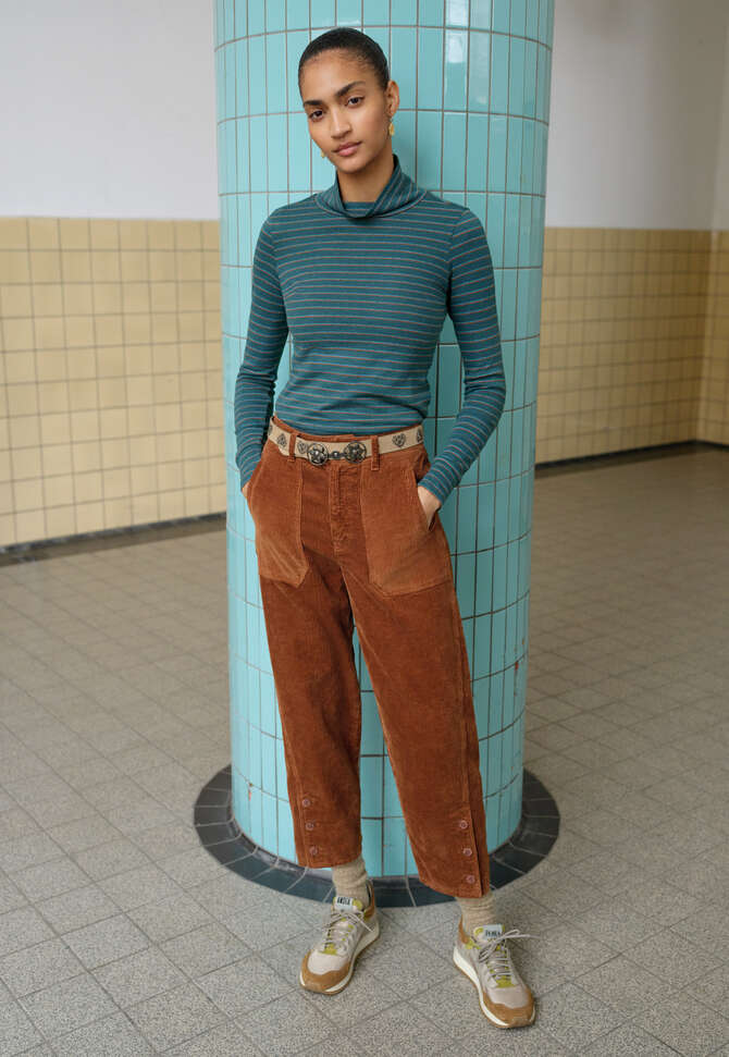 Relaxed carrot-fit cords, Honey brown, completeTheLook