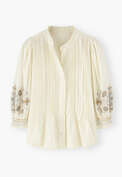 Pintuck blouse, Ivory, webstill