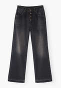 Let-down hem jeans, Washed black, webstill