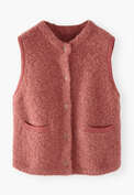 Boucl&eacute; knitted gilet, Berry twist, webstill