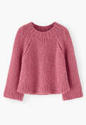 Hand-knit sweater, Blush pink, webstill