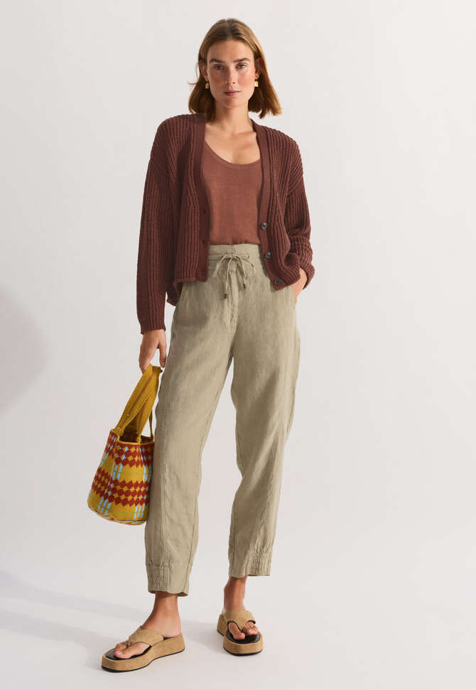 V-neck cardigan, Mahogany, completeTheLook