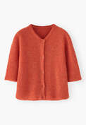 Short-sleeved cardigan, Coral, webstill