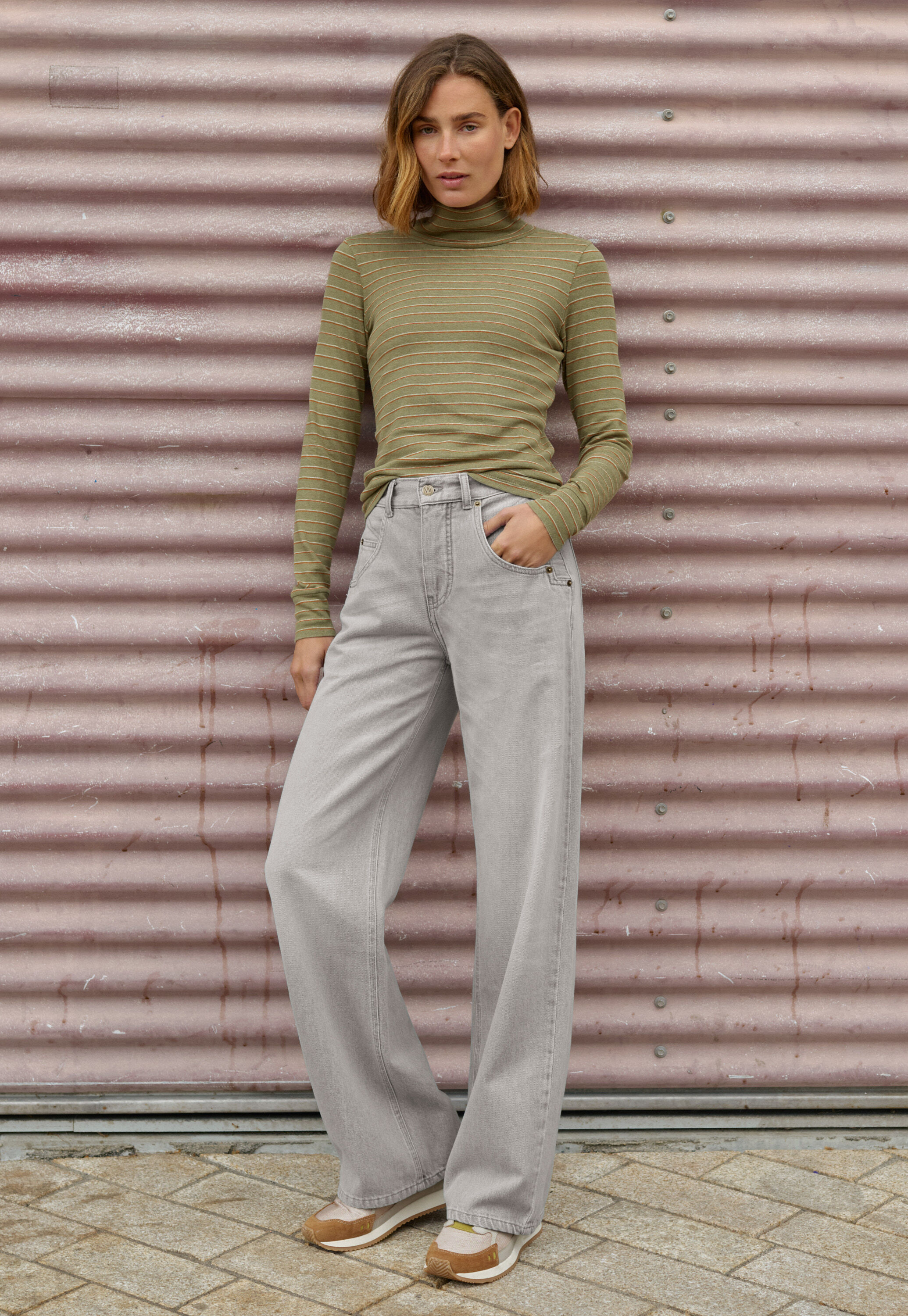 Reverse-striped sweater
