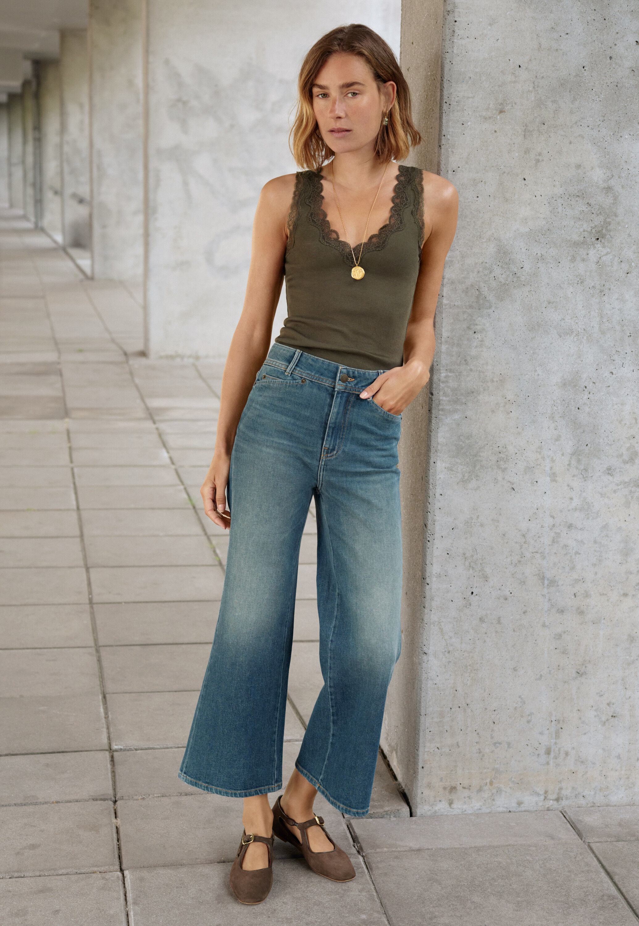 Kick flare jeans, Mid vintage, large