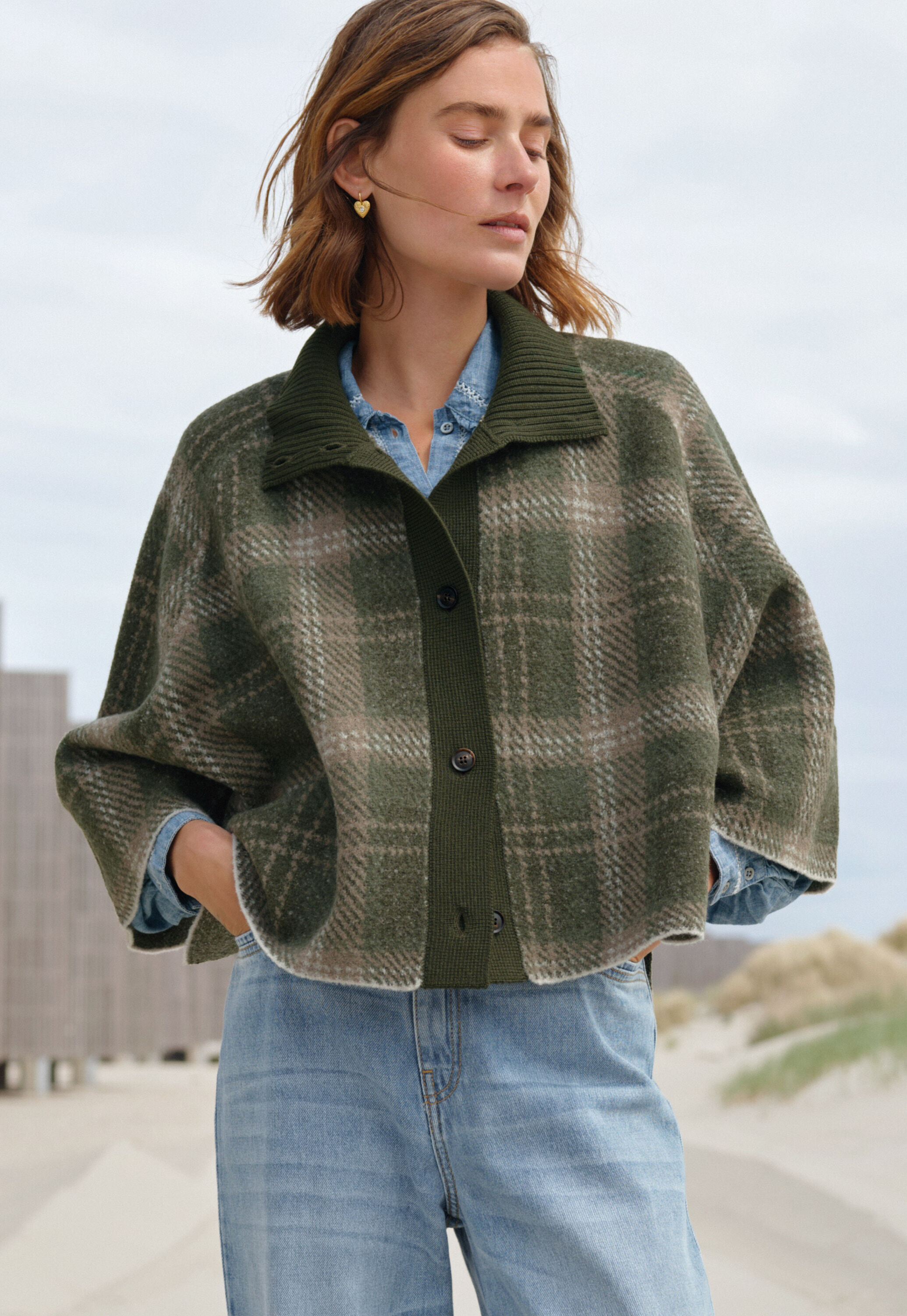 Cable-stitch cardigan