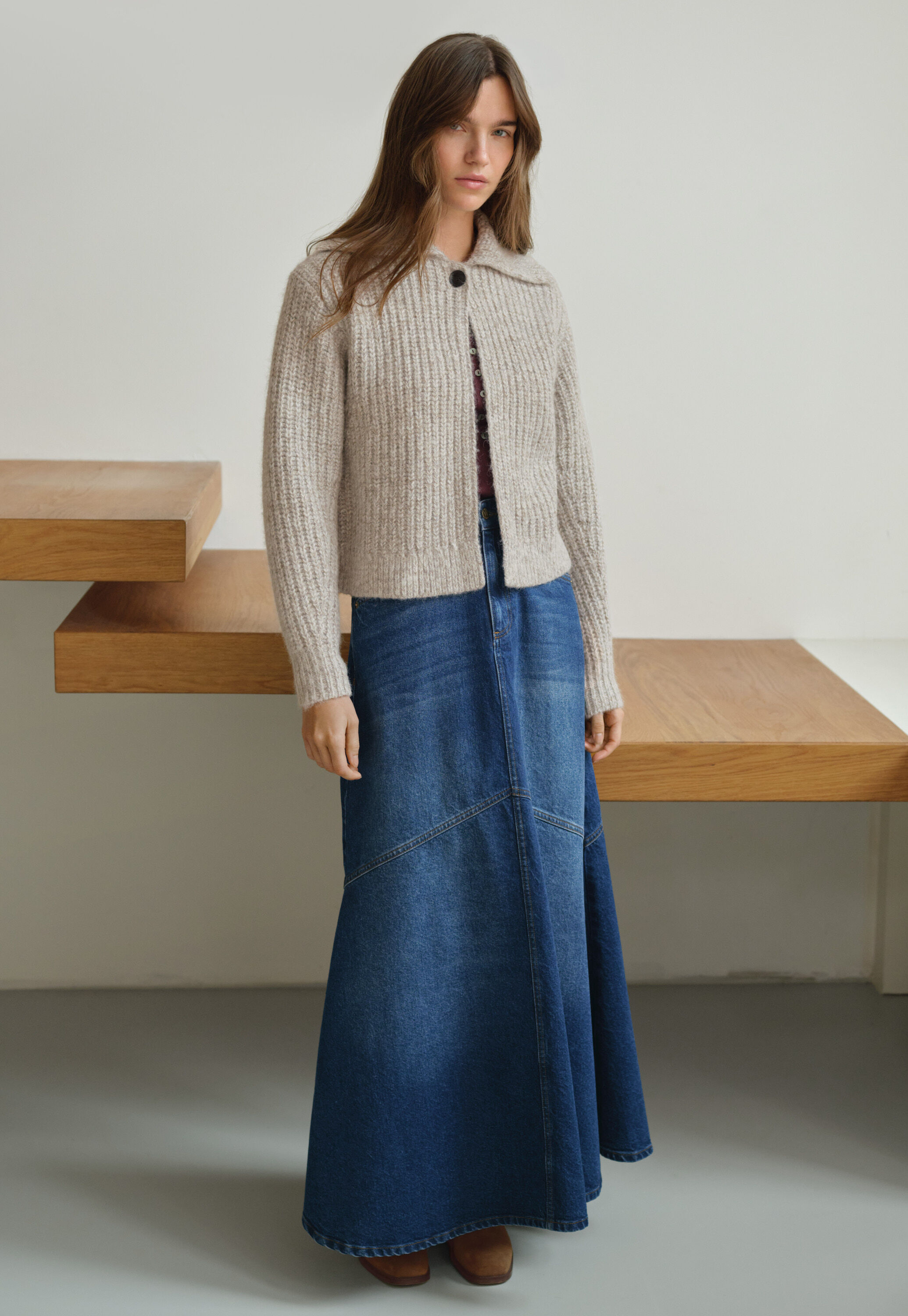 Cable-stitch cardigan