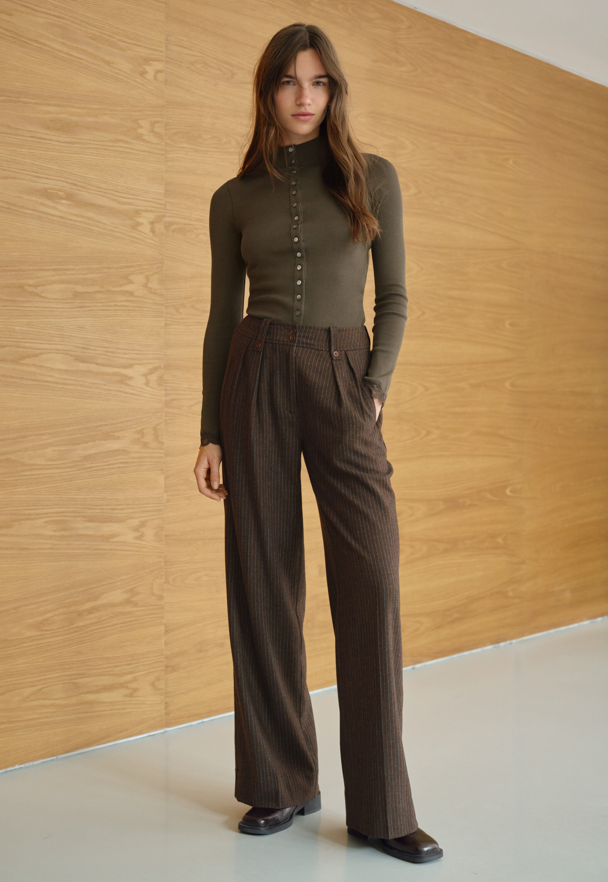 Button-through top, Dark forest, large