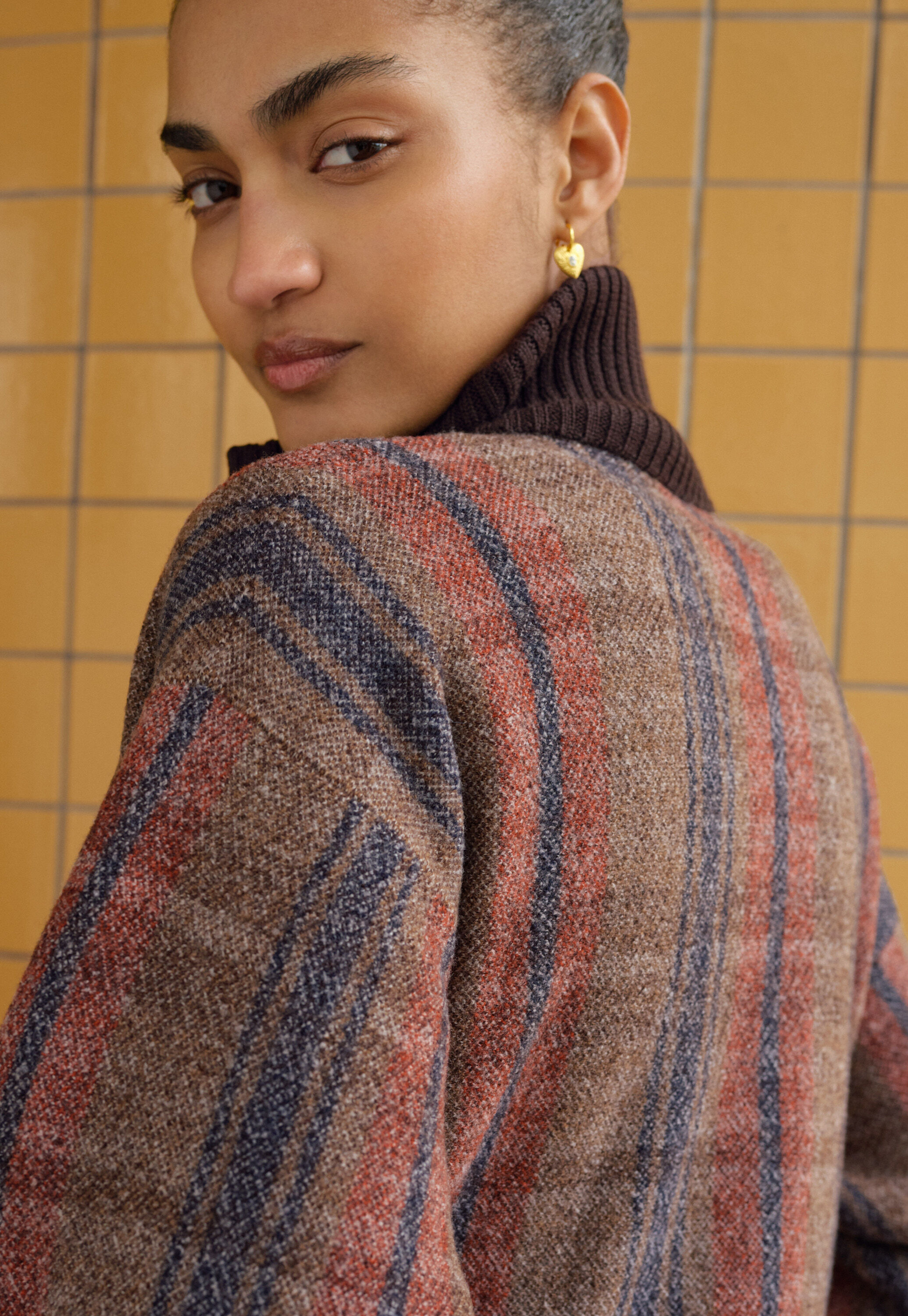 Reverse-striped sweater