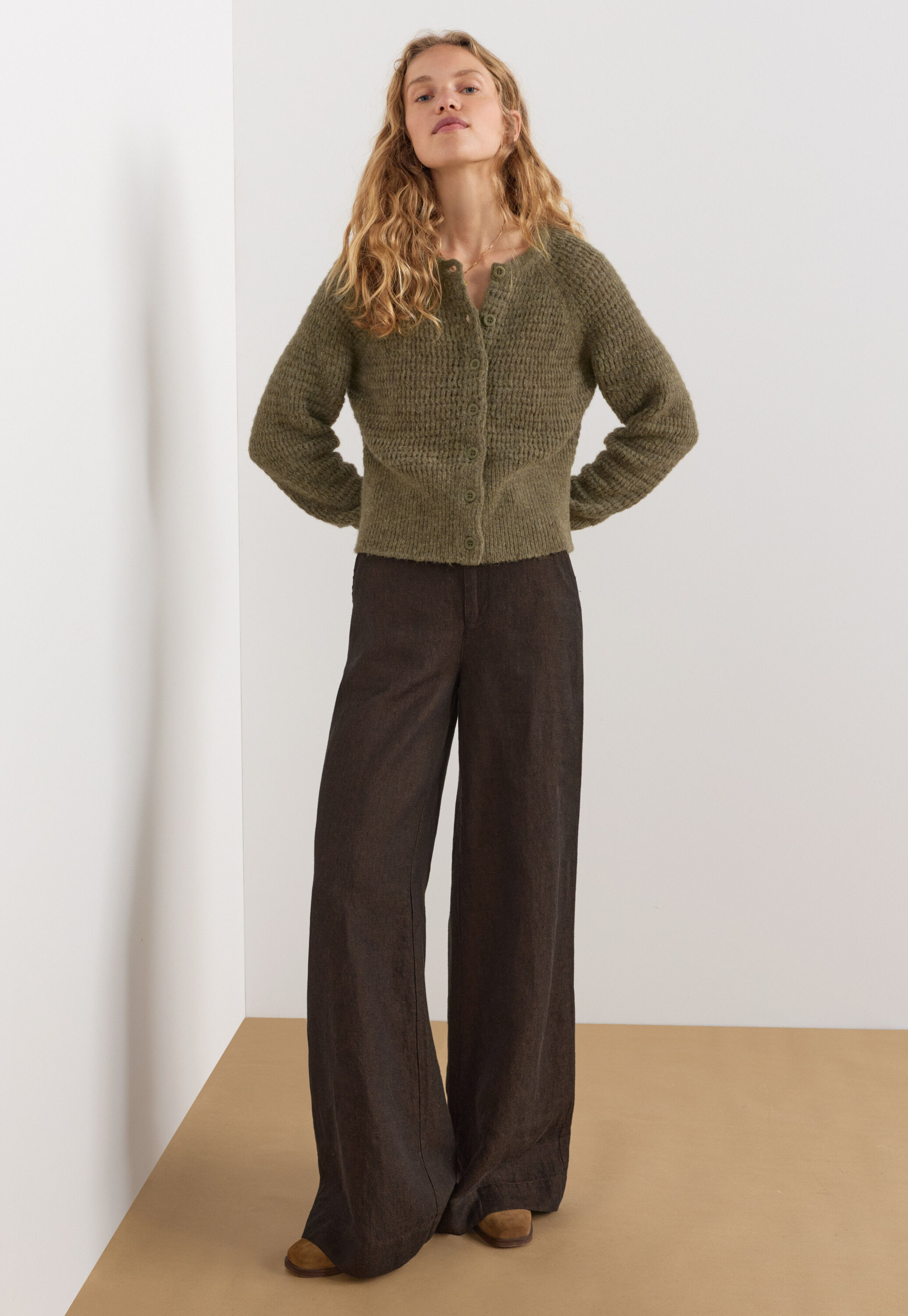 Tie-front cord top