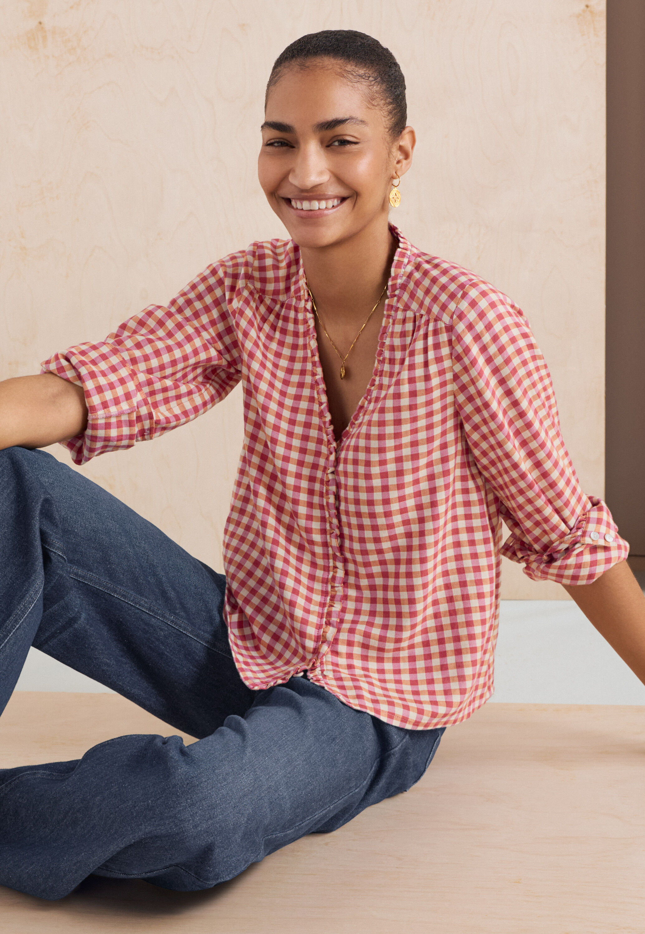 Reverse-striped sweater