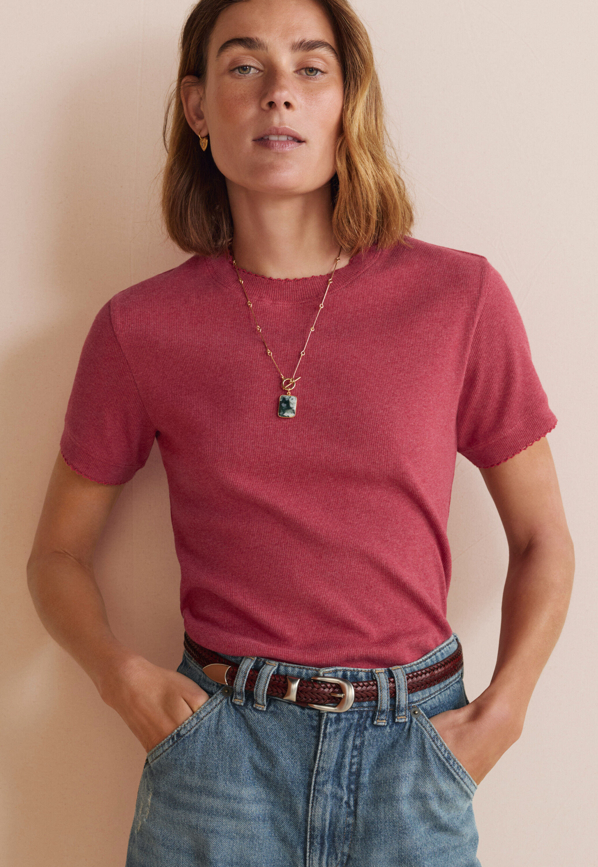 Ribbed jersey T-shirt