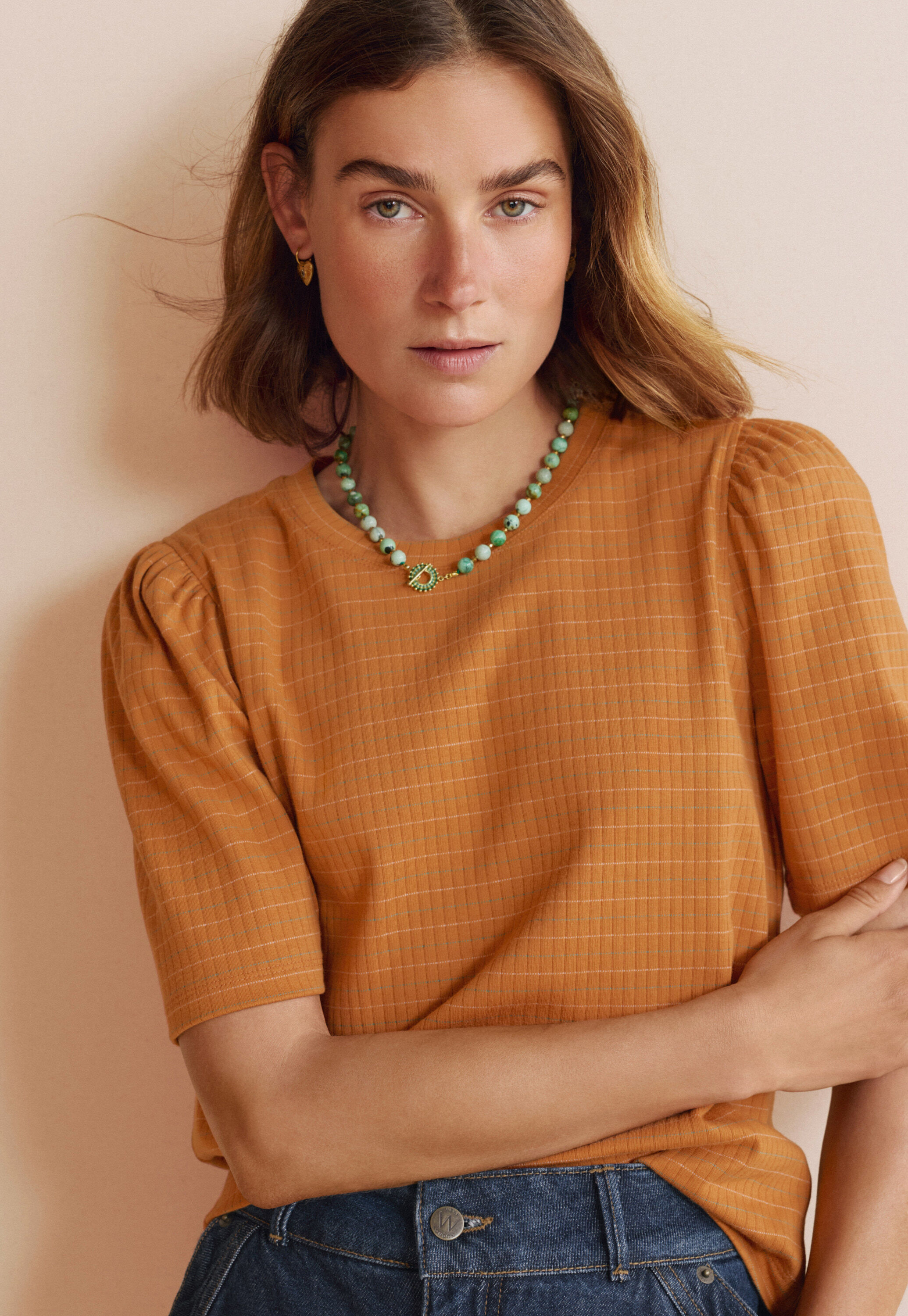 Puff sleeve t-shirt, Ginger, large