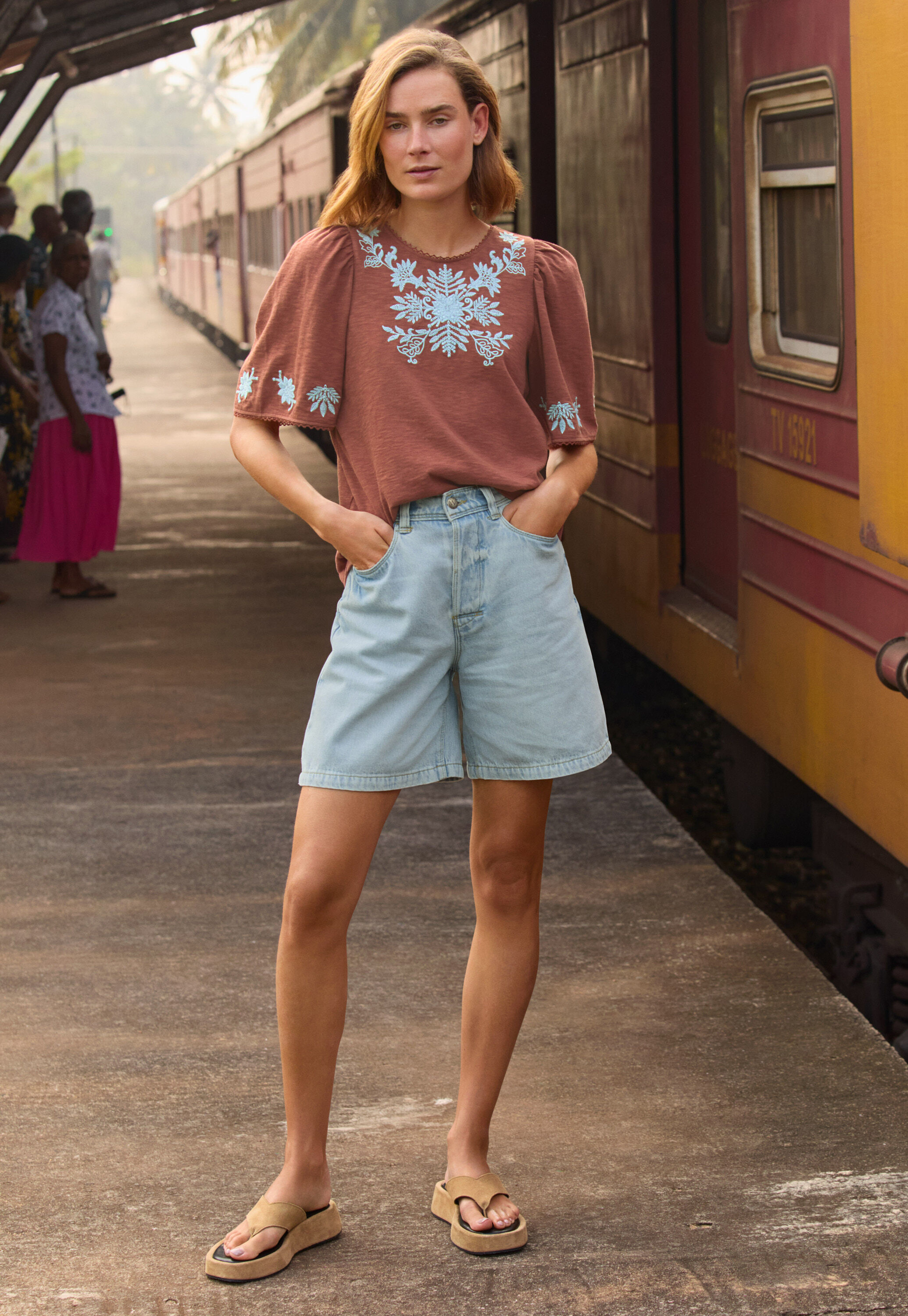 Denim shorts