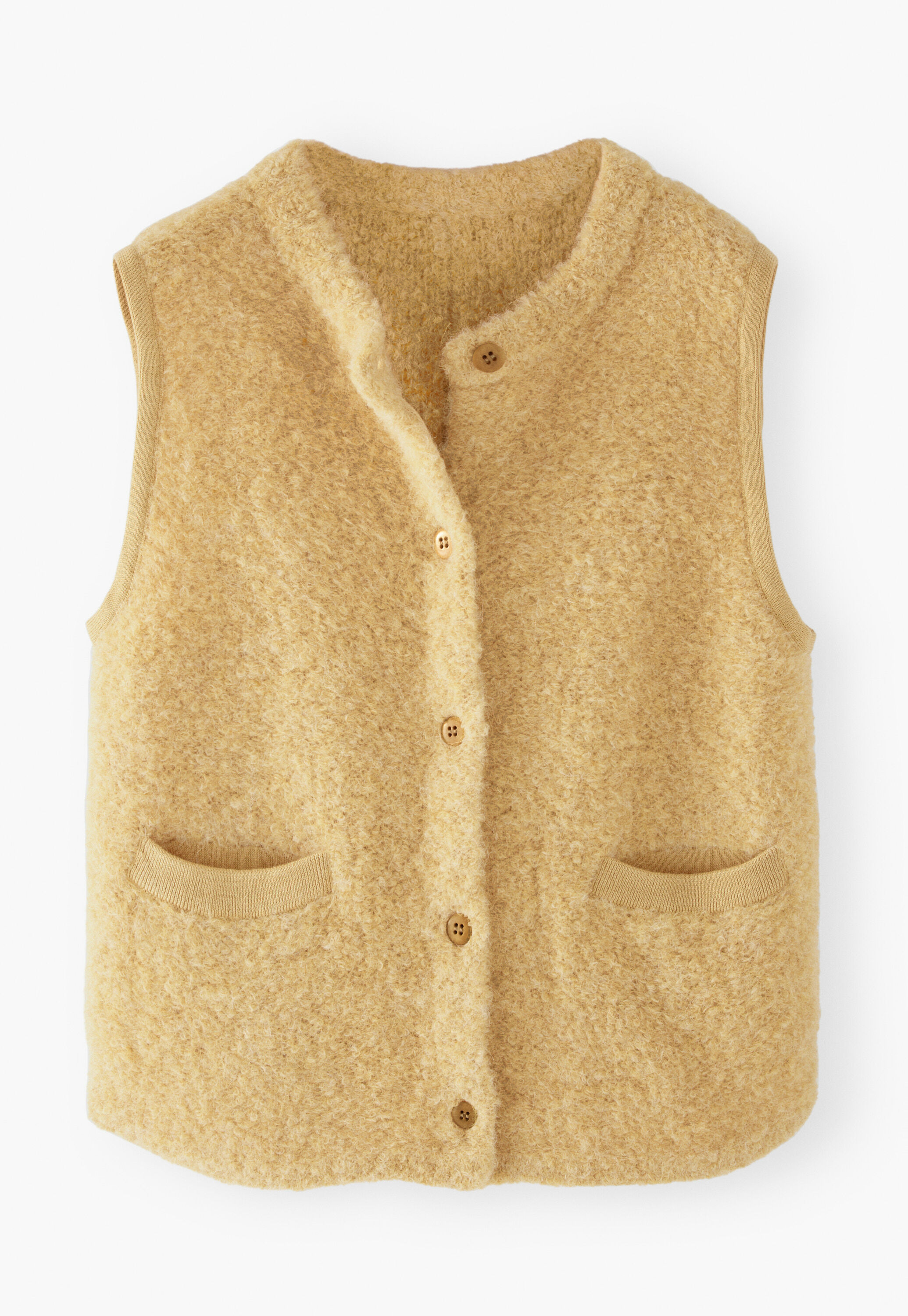 Boucl&eacute; knitted gilet